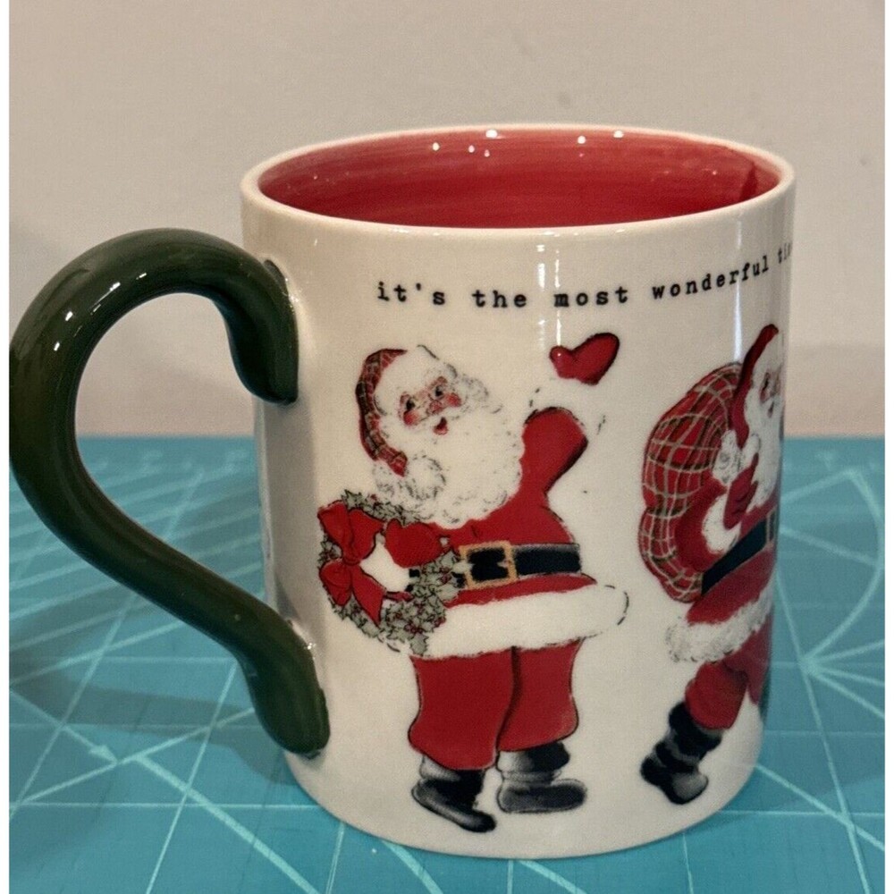 Mud Pie Santa Wreath Mug Ceramic 2023